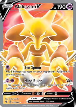 Alakazam V (172/185) [Sword & Shield: Vivid Voltage] | Shuffle n Cut Hobbies & Games