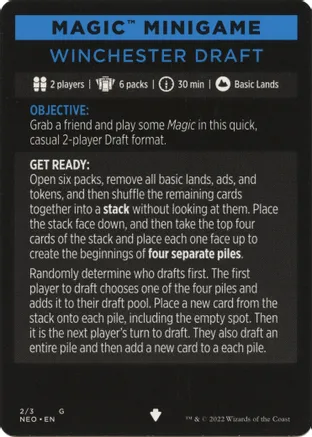 Winchester Draft (Magic Minigame) [Kamigawa: Neon Dynasty Minigame] | Shuffle n Cut Hobbies & Games
