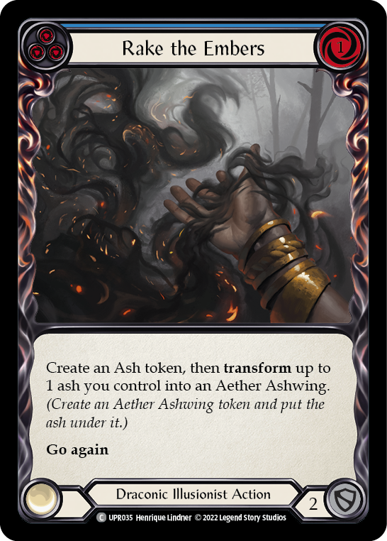 Rake the Embers (Blue) [UPR035] (Uprising)  Rainbow Foil | Shuffle n Cut Hobbies & Games
