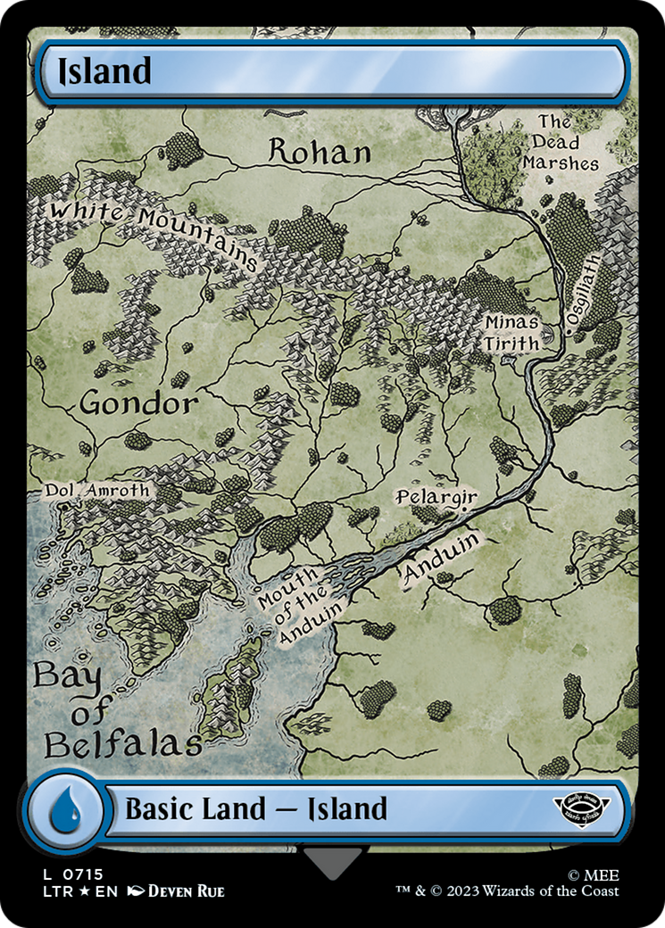 Island (0715) (Surge Foil) [The Lord of the Rings: Tales of Middle-Earth] | Shuffle n Cut Hobbies & Games