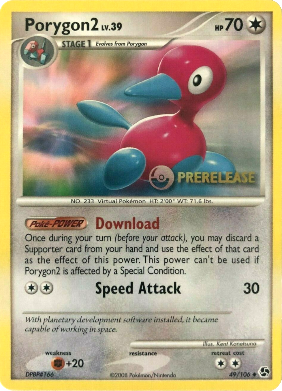 Porygon2 (49/106) (Prerelease Promo) [Diamond & Pearl: Black Star Promos] | Shuffle n Cut Hobbies & Games