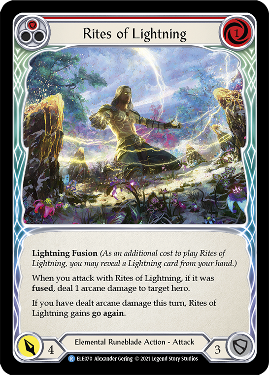 Rites of Lightning (Red) [ELE070] (Tales of Aria)  1st Edition Rainbow Foil | Shuffle n Cut Hobbies & Games