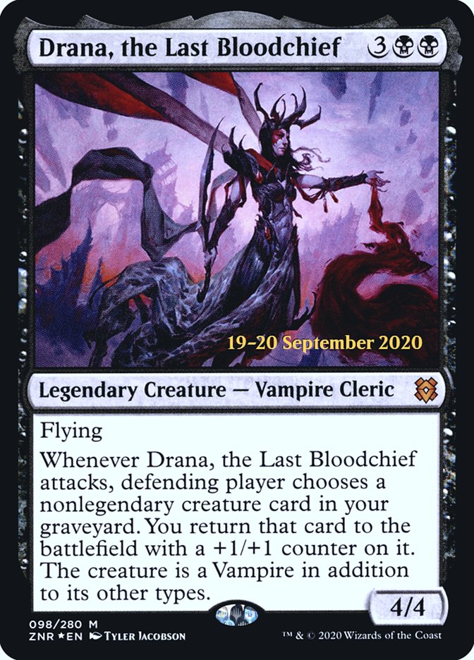 Drana, the Last Bloodchief [Zendikar Rising Prerelease Promos] | Shuffle n Cut Hobbies & Games