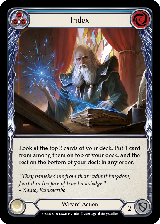Index (Blue) [ARC137-C] 1st Edition Rainbow Foil | Shuffle n Cut Hobbies & Games