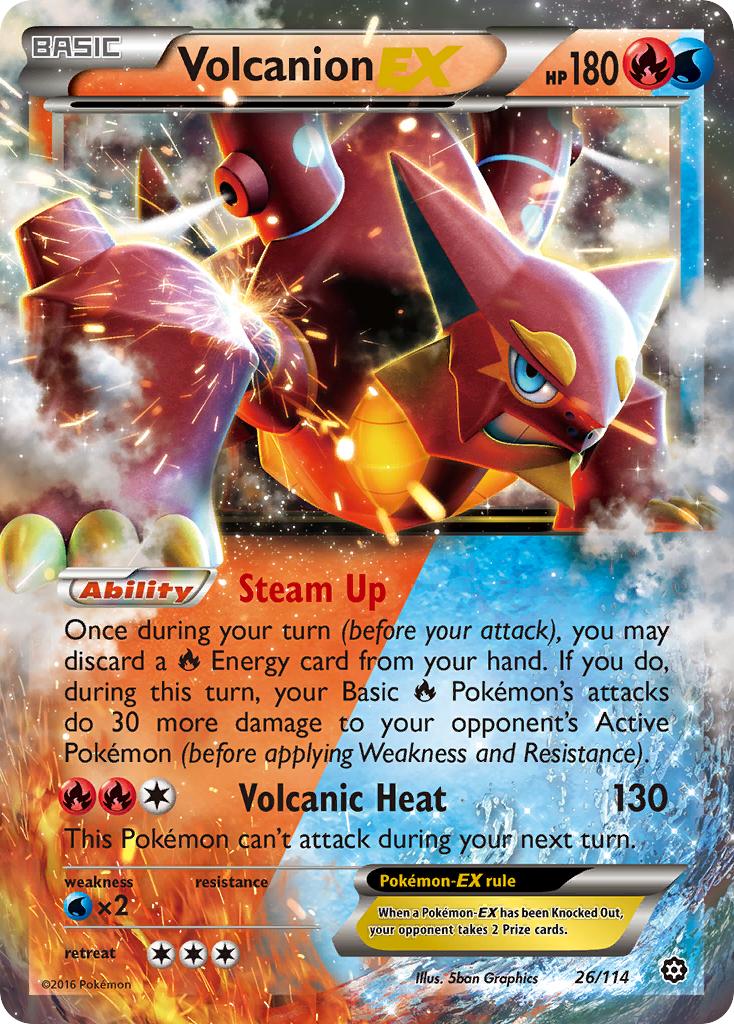 Volcanion EX (26/114) [XY: Steam Siege] | Shuffle n Cut Hobbies & Games
