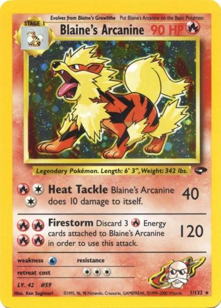 Blaine's Arcanine (1/132) [Gym Challenge Unlimited] | Shuffle n Cut Hobbies & Games
