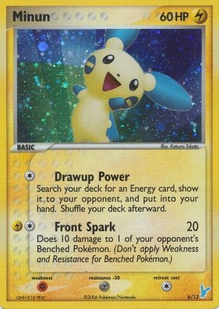 Minun (6/12) [EX: Trainer Kit 2 - Minun] | Shuffle n Cut Hobbies & Games