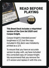 Corpse Knight Reminder Card (Knights' Charge Brawl Deck) [Core Set 2020 Tokens] | Shuffle n Cut Hobbies & Games