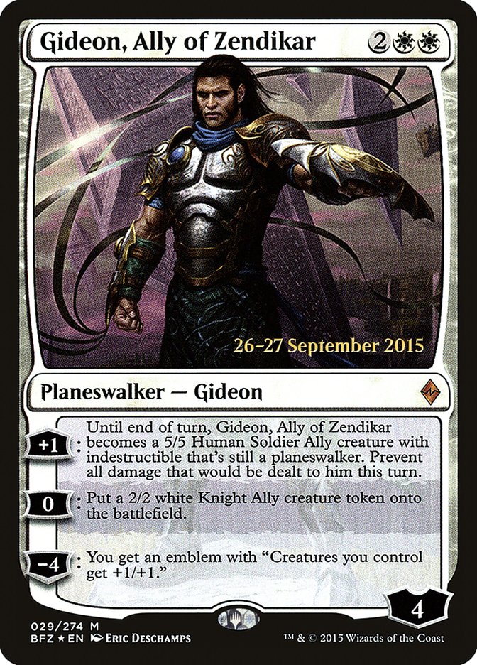 Gideon, Ally of Zendikar [Battle for Zendikar Prerelease Promos] | Shuffle n Cut Hobbies & Games