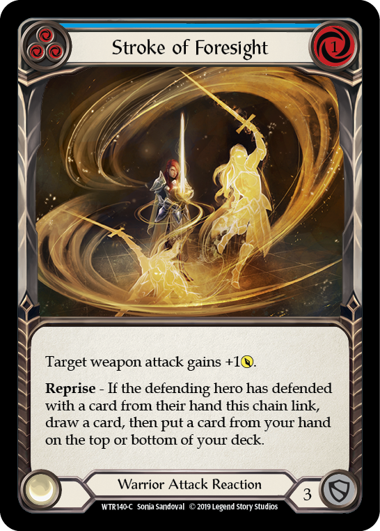 Stroke of Foresight (Blue) [WTR140-C] Alpha Print Rainbow Foil | Shuffle n Cut Hobbies & Games