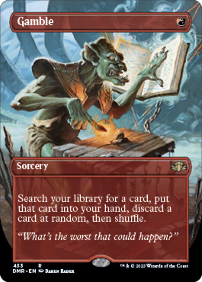 Gamble (Borderless Alternate Art) [Dominaria Remastered] | Shuffle n Cut Hobbies & Games