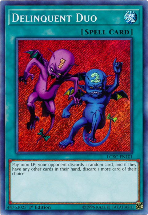 Delinquent Duo [LCKC-EN101] Secret Rare | Shuffle n Cut Hobbies & Games