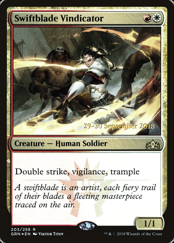 Swiftblade Vindicator [Guilds of Ravnica Prerelease Promos] | Shuffle n Cut Hobbies & Games