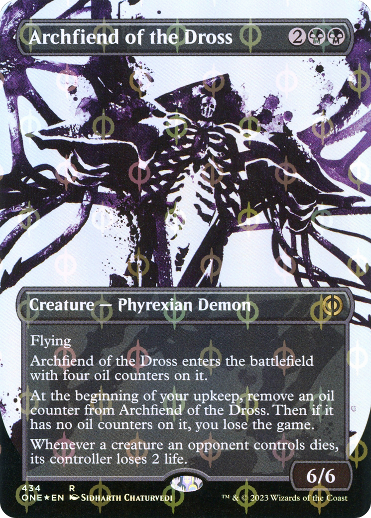 Archfiend of the Dross (Borderless Ichor Step-and-Compleat Foil) [Phyrexia: All Will Be One] | Shuffle n Cut Hobbies & Games