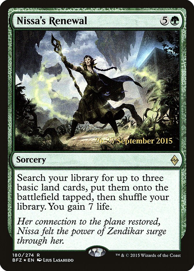 Nissa's Renewal [Battle for Zendikar Prerelease Promos] | Shuffle n Cut Hobbies & Games