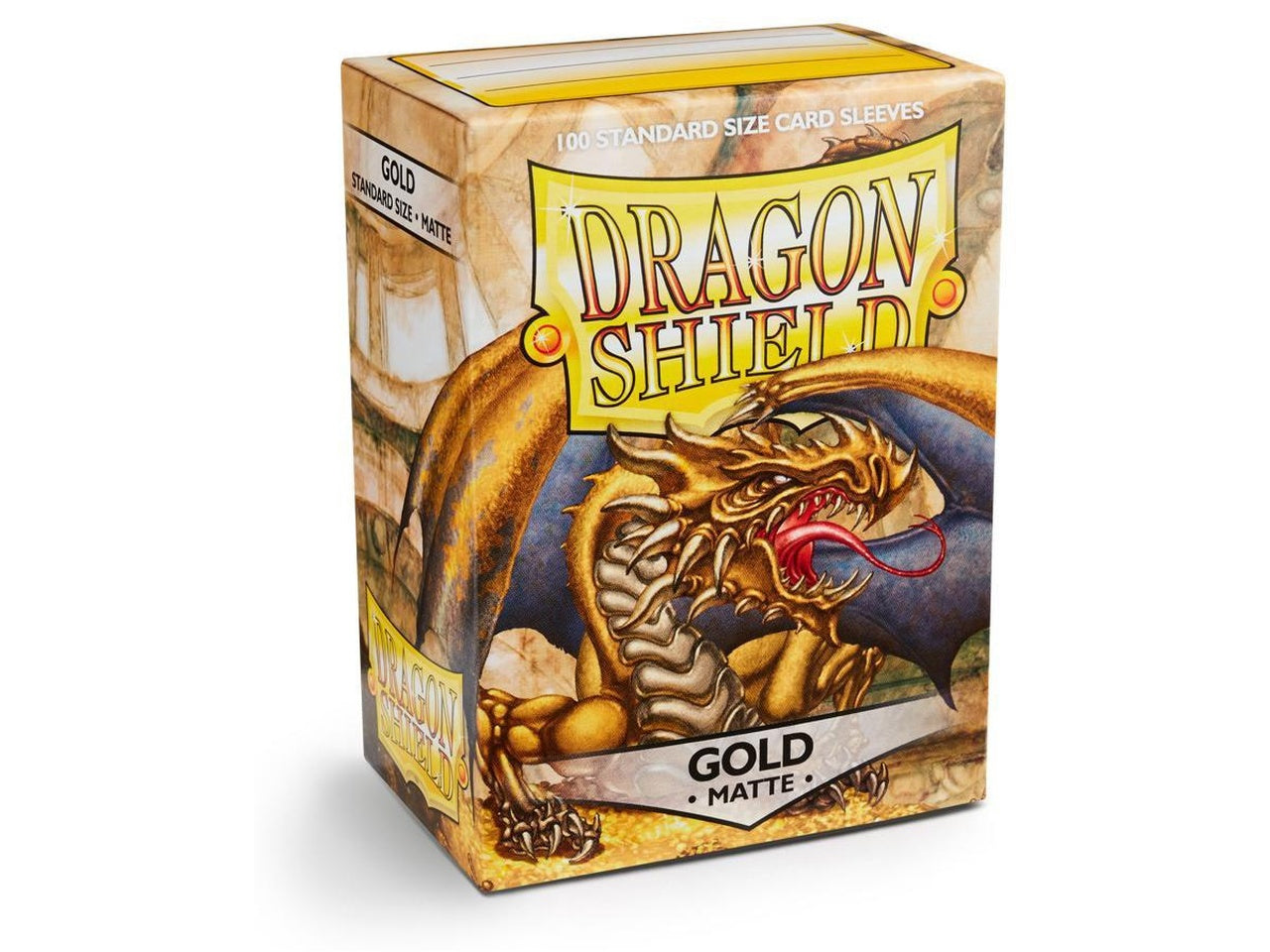 Dragon Shield 100ct MATTE standard Sleeves - Gold | Shuffle n Cut Hobbies & Games