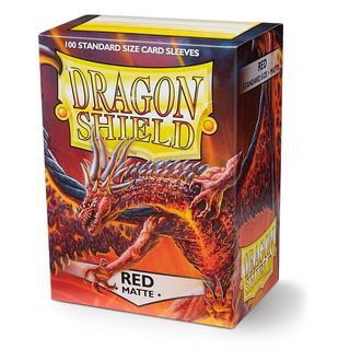 Dragon Shield 100ct MATTE standard Sleeves - Red | Shuffle n Cut Hobbies & Games
