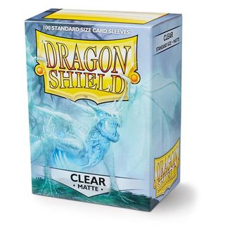 Dragon Shield 100ct MATTE standard Sleeves - Clear | Shuffle n Cut Hobbies & Games