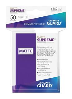 Ultimate Guard Supreme UX Sleeves Standard Size Matte 50ct - Purple | Shuffle n Cut Hobbies & Games