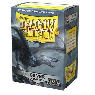 Dragon Shield 100ct MATTE standard Sleeves - Silver Non-Glare | Shuffle n Cut Hobbies & Games