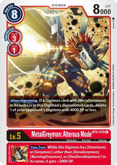 BT5-015: MetalGreymon: Alterous Mode | Shuffle n Cut Hobbies & Games