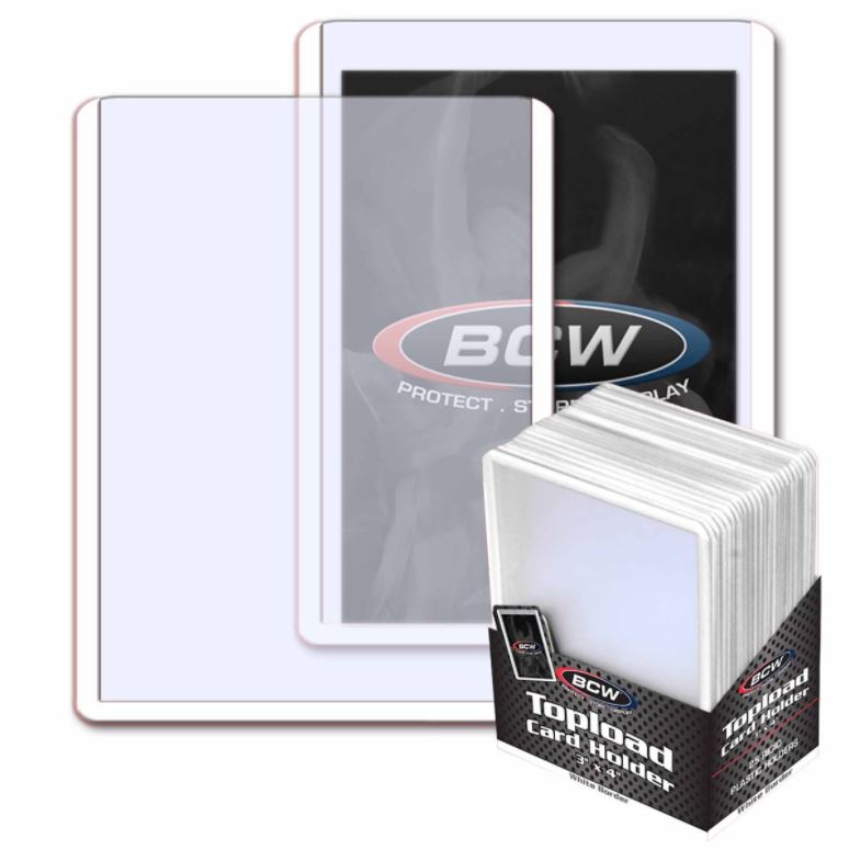 Card Holder Toploaders- White Border (25pt) | Shuffle n Cut Hobbies & Games