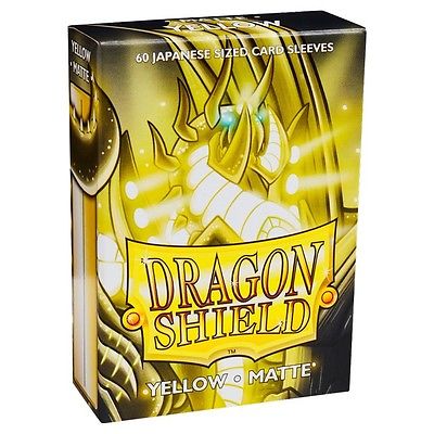 Dragonshield Yugioh Sleeves (60) Yellow Matte | Shuffle n Cut Hobbies & Games