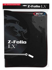 BCW ZIPPER FOLIO 9-POCKET BLACK | Shuffle n Cut Hobbies & Games