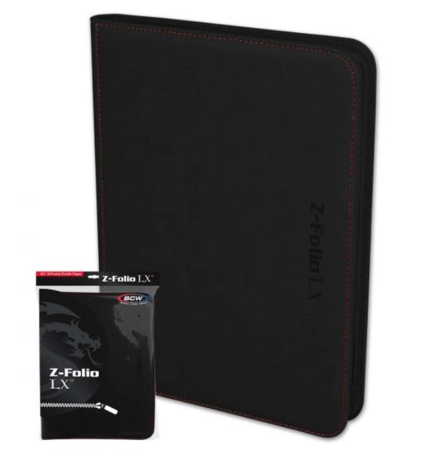 BCW ZIPPER FOLIO 9-POCKET BLACK | Shuffle n Cut Hobbies & Games