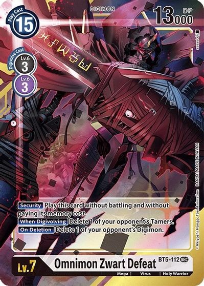 BT5-112: Omnimon Zwart Defeat (Alternate Art) | Shuffle n Cut Hobbies & Games